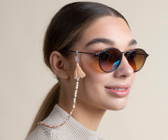 Zonnebrilkoord  / Sunny Chains Maken met Facetkralen Licht Roze