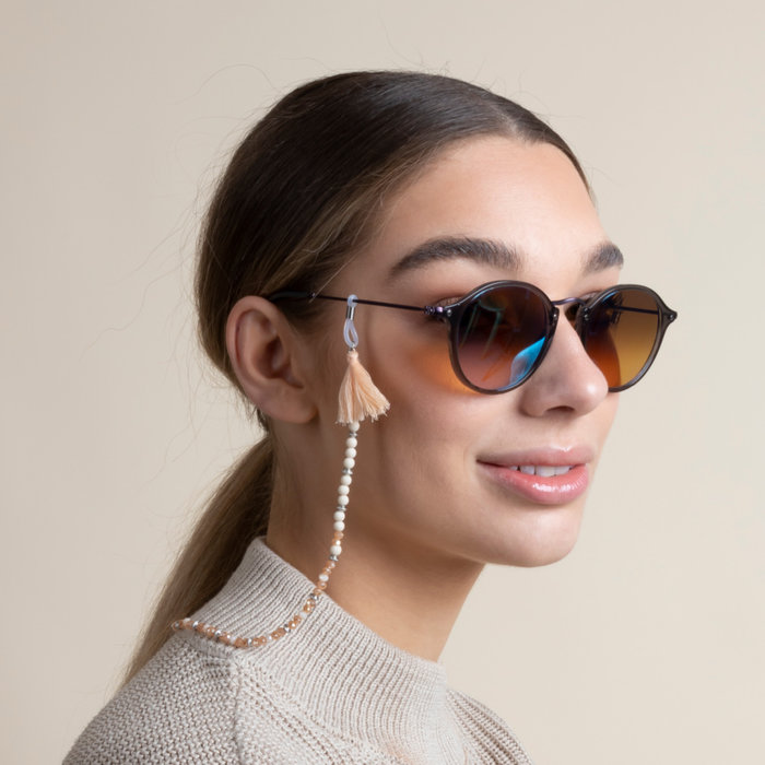 Make a Sunglasses Cord with Faceted Beads Pale Pink inspi323