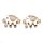 Connector Rhinestone Elephant Gold White 23x16mm