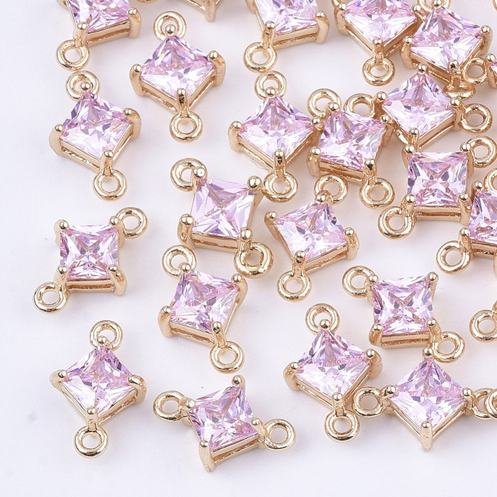 Ruit Crystal Glass Tussenzetsel 11x7mm Roze
