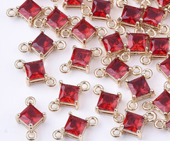 Ruit Crystal Glass Tussenzetsel 11x7mm Rood