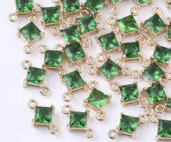 Ruit Crystal Glass Tussenzetsel 11x7mm Groen