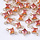 Rhombus Crystal Glass Connector 11x7mm Shiny Orange