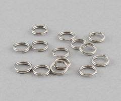 20 pieces Stainless Steel Double Loop Ring Silver 6mm