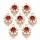 Luxe Crystal Glass Strass Tussenzetsel Goud Rood 16x11mm