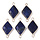 Natural Lapis Lazuli  Faceted Link Rhombus Gold Plated 30x15mm