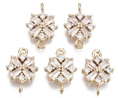 Luxury Charm with Zirconia 15x10.5mm Snowflake