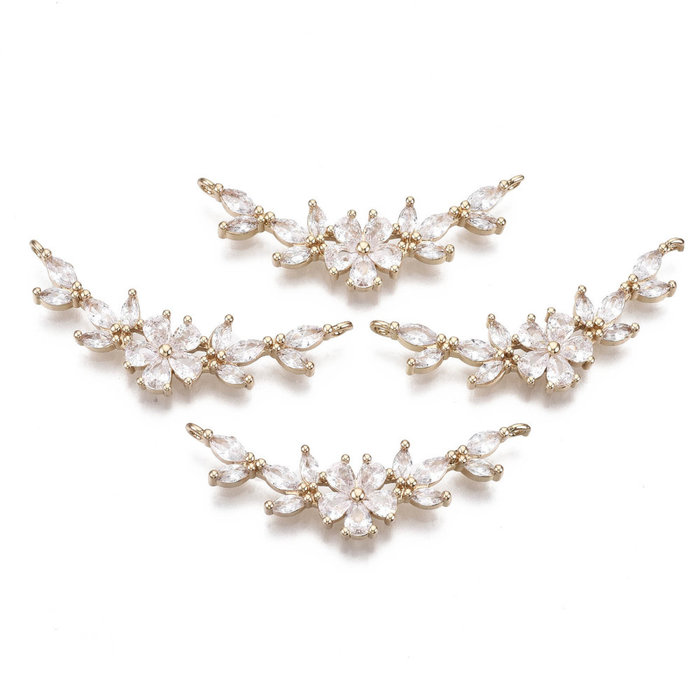 Luxe Bedel met Zirkonia 13x37mm Bloem Wit