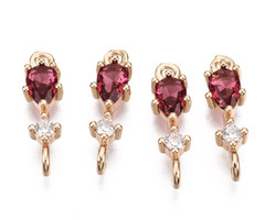 Luxe Bedel met Zirkonia 17x5mm Druppel Rood Wit