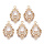 Luxury Charm with Zirconia 20x12mm Drop White