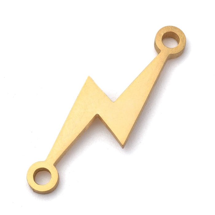 Stainless Steel Tussenzetsel Bliksem Gold Plated 6x21mm