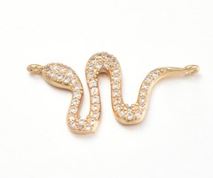 Luxe Tussenzetsel met Zirkonia 13x26mm Slang Gold Plated