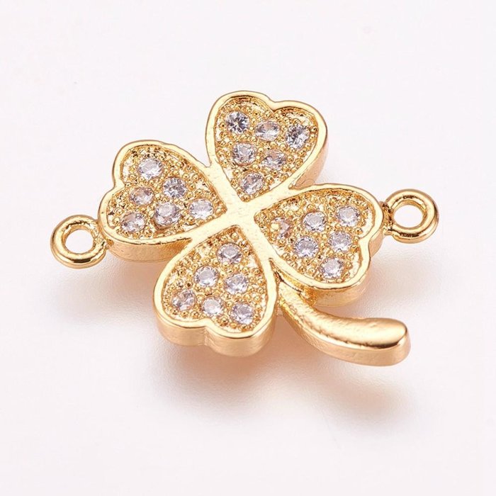 1007 Luxury Link with Zirconia 14.5x16.5mm Clover Gold Plated
