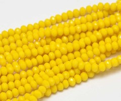 Faceted Glassbeads Ochre Yellow 3x2mm, 80 pieces