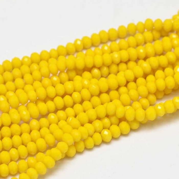 Faceted Glassbeads Ochre Yellow 3x2mm, 100 pieces