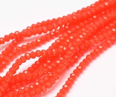 Facet Glaskralen Koraal Rood 3x2mm, 100 stuks
