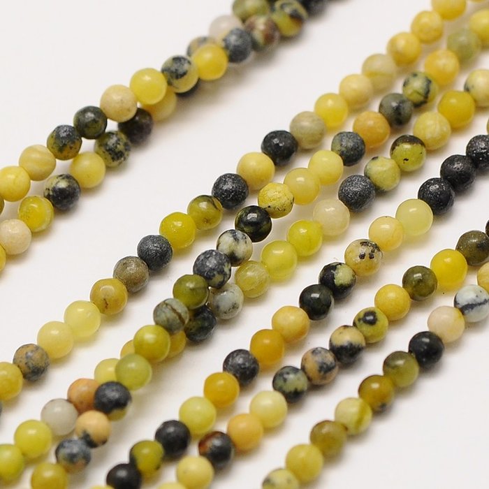Natural Yellow Turquoise Gemstone Beads 2mm, strand 40cm, 174 pieces