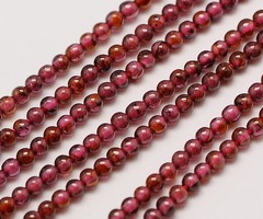 Natural Grade AA Garnet Gemstone Beads 2mm, strand 40cm, 160 pieces