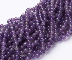 Natural Amethyst Gemstone Beads 4mm, strand 40cm 85 pieces
