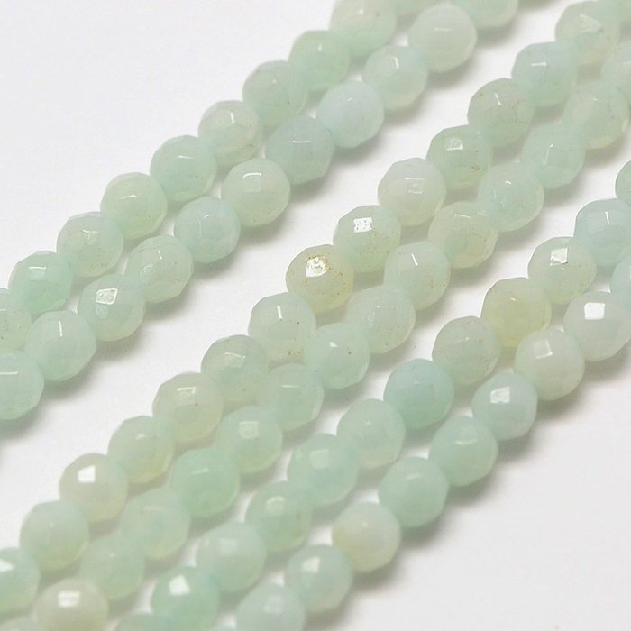 Natural Amazonite Gemstone Faceted Beads 2mm, strand 40cm, 180 pieces