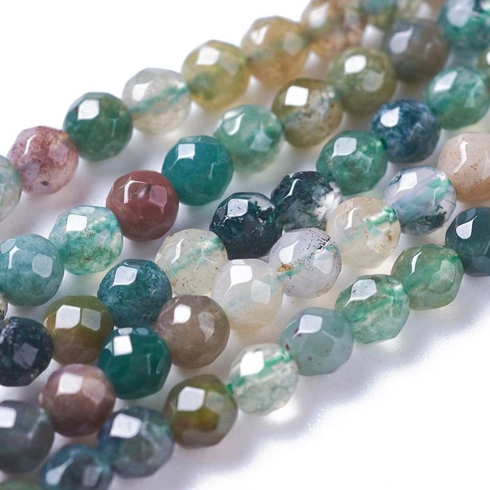Natural Indian Agate Faceted Beads 2mm, strand 40 cm, 180 pieces