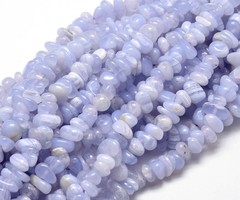 Natural Blue Lace Agate Chips 5~14x4~10mm, strand 40cm circa 100 pieces