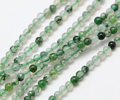Natural Moss Agate Gemstone Beads 2mm, strand 40cm, 174 pieces