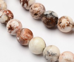Natural Howliet Kralen 8mm Beige Bruin, streng 39cm, 42 stuks