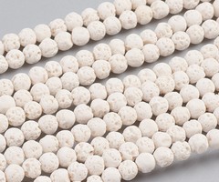 Natural Lavakralen Wit 4.5mm, streng 40cm, 80 stuks
