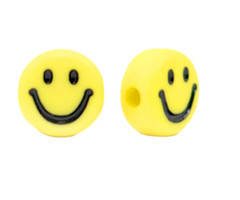 10 pieces Smiley Beads Yellow 7mm
