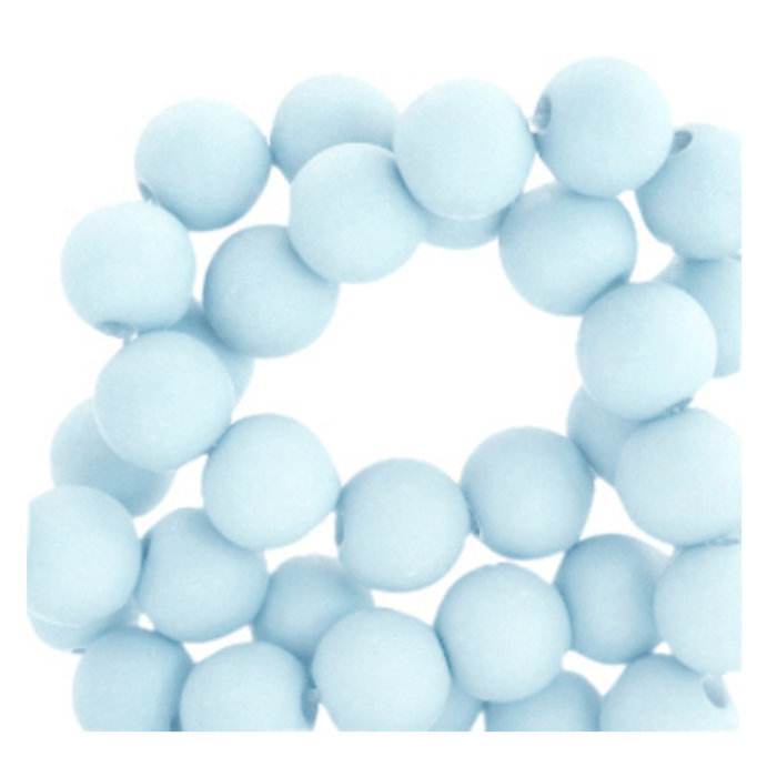 200 stuks Matte Acryl Kralen Baby Blauw 4mm