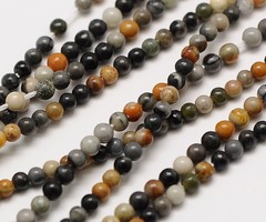 Natural  Picasso Jasper Gemstone Beads 2mm, strand 40cm, 174 pieces
