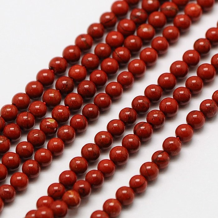 Natural  Red Jasper Gemstone Beads 2mm, strand 40cm, 174 pieces
