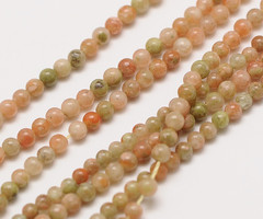 Natural Light Unakite Gemstone Beads 2mm, strand 40cm, 174 pieces