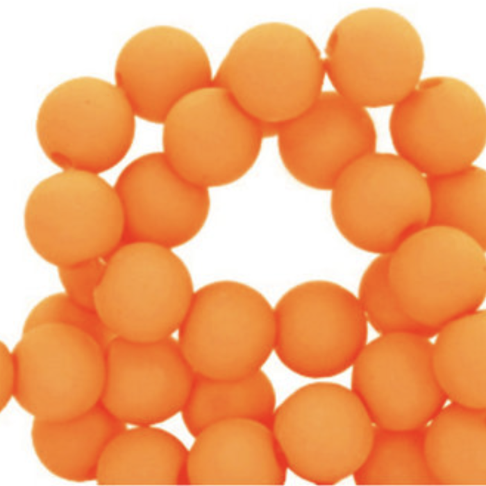 200 stuks Matte Acryl Kralen Oranje  4mm