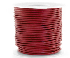 2 meter DQ Leer 1mm Rood Bruin