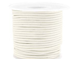 2 meter DQ Leather 2mm Silver White