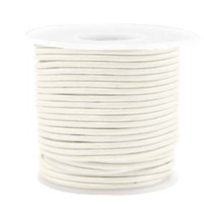 DQ Leer 2mm  Zilver Wit, 2 meter