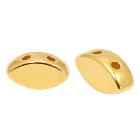 12 pieces Designer Quality Duo Beads 8x4mm Nickel Free Golden