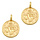 Designer Quality Coin Charm Golden Nickel Free 9.5x7.5mm