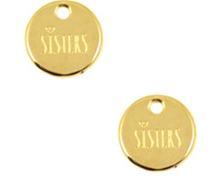 Designer Quality Charm Sisters Gold Plated 12mm Nickel Free