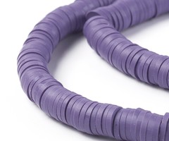 Katsuki Fimo Disc Beads 6mm Purple, strand 350 pieces