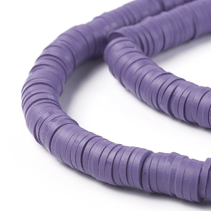 Katsuki Fimo Klei Disc Kralen 6mm Paars, streng 350 stuks