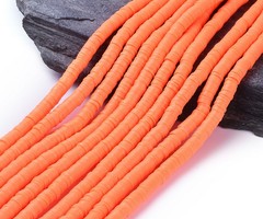 Katsuki Fimo Disc Kralen 6mm Oranje, streng 350 stuks