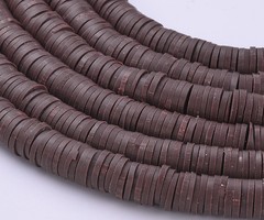 Katsuki Fimo Disc Beads 6mm Dark Brown, strand 350 pieces