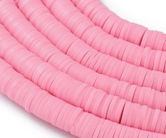 Katsuki Fimo Disc Kralen 6mm Candy Roze, streng 350 stuks