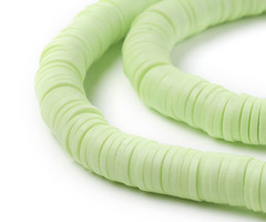 Katsuki Fimo Disc Kralen 6mm Licht Groen, streng 350 stuks