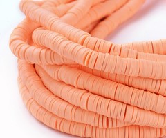 Katsuki Fimo Disc Kralen 6mm Zalm, streng 350 stuks