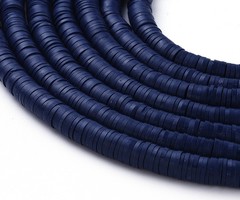 Katsuki Fimo Disc Kralen 6mm Donker Blauw, streng 350 stuks