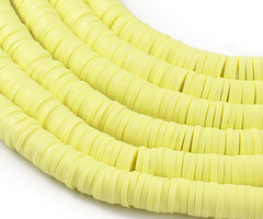 Katsuki Fimo Disc Beads 6mm Yellow, strand 350 pieces